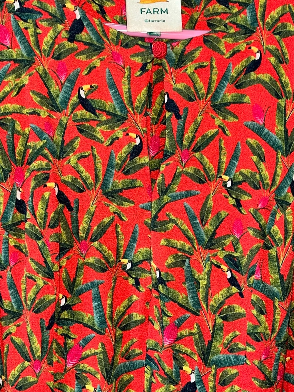 Farm Rio Orange Tropical Print Midi Dress - Picture 3 of 4